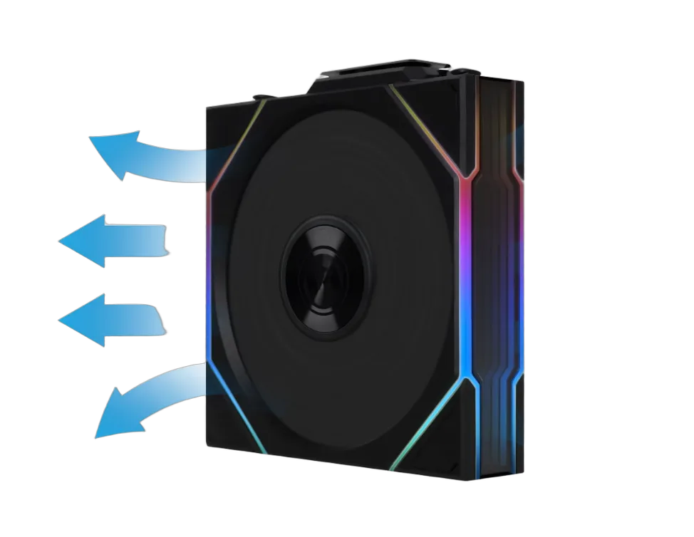 Lian-Li UNI FAN TL Sans fil LCD ARGB PWM + Contrôleur Reverse Blade - Pack 3x120mm - Noir — vue 6