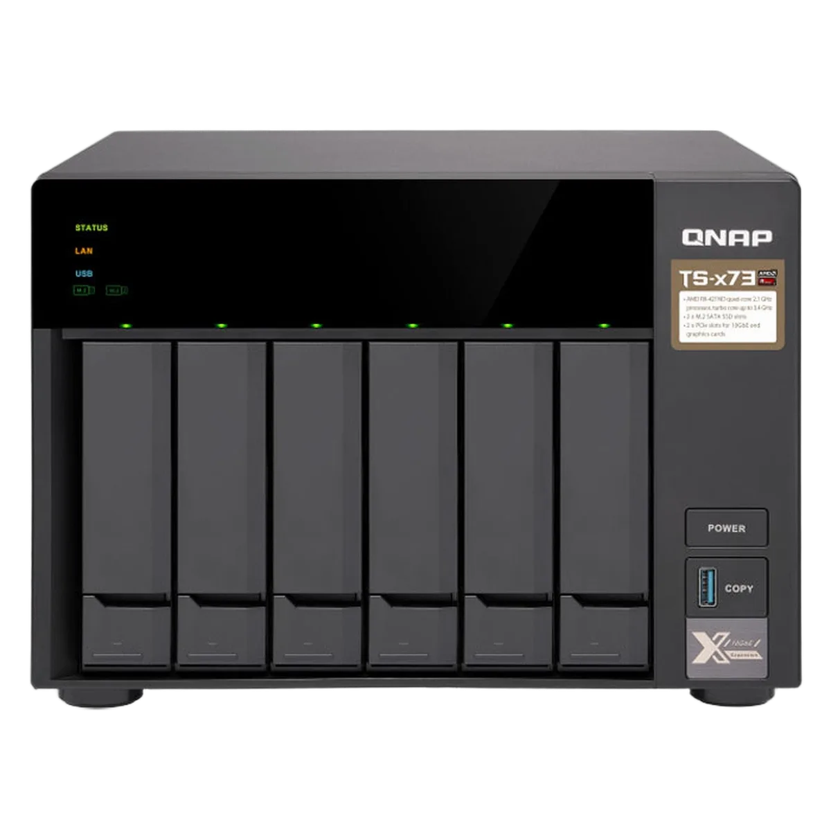 Qnap TS-673-8G - 6 HDD — vue 1