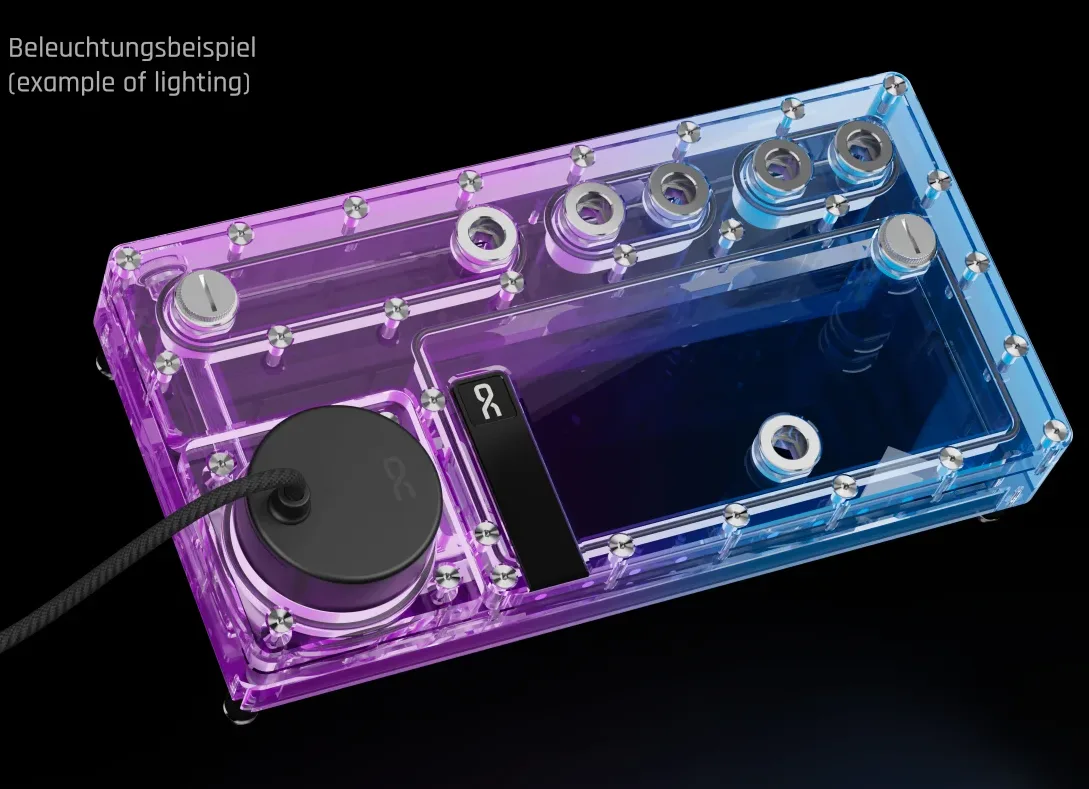 Alphacool Core Distro Plate 280 Left D5 avec pompe VPP Apex — vue 2