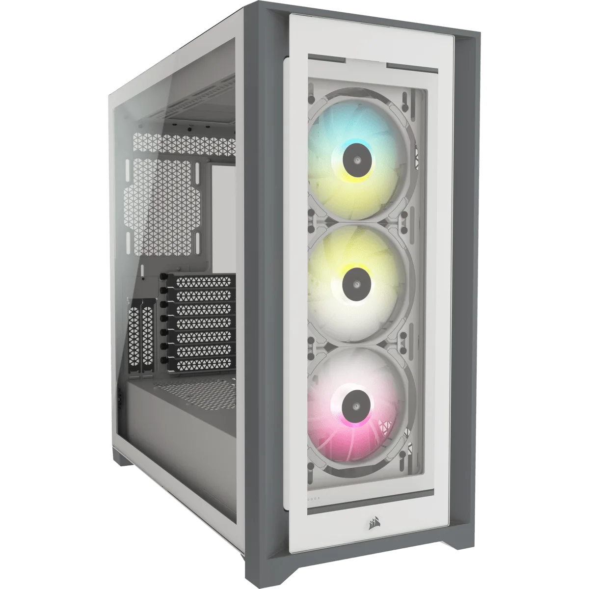 Corsair iCUE 5000X RGB Tempered Glass - White — vue 1