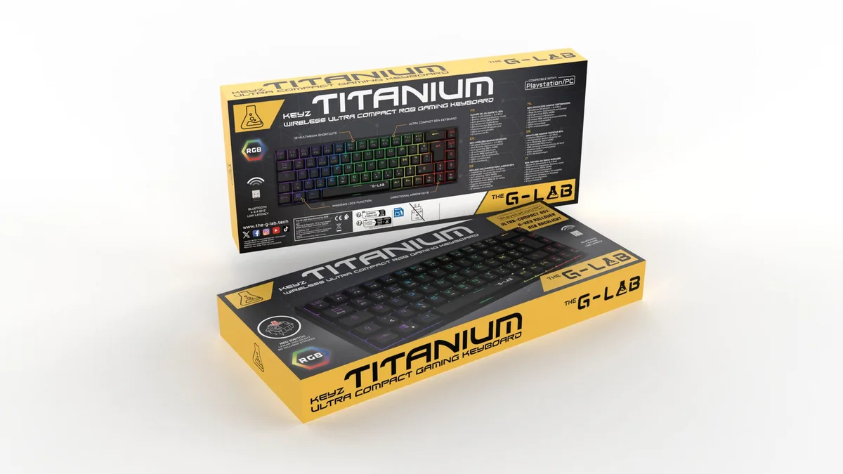 The G-LAB Keys Titanium 65% RGB - Triple mode - Noir — vue 2