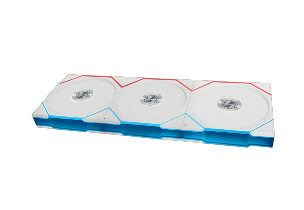Lian-Li UNI FAN TL Sans fil ARGB PWM - Pack 3x120mm - Blanc — vue 1