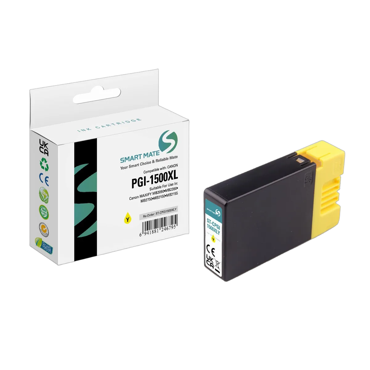 Compatible Canon Cartouche PGI-1500XLY Jaune — vue 1