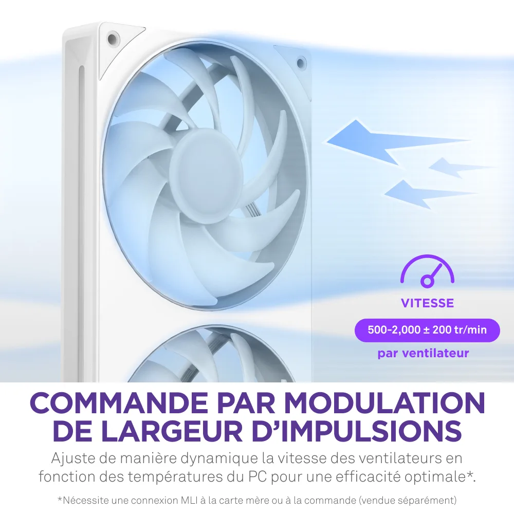 NZXT F420RGB Core Fan (Single Frame) - Blanc — vue 11