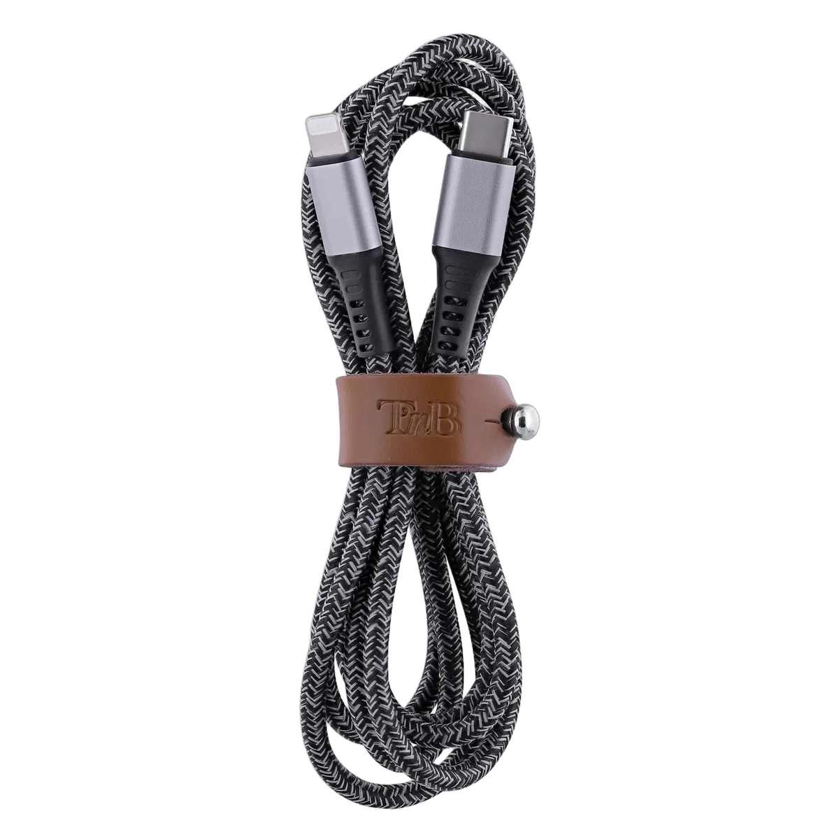 T'nB Câble USB-C/Lightning - 1,5m - nylon RPET - Noir — vue 4