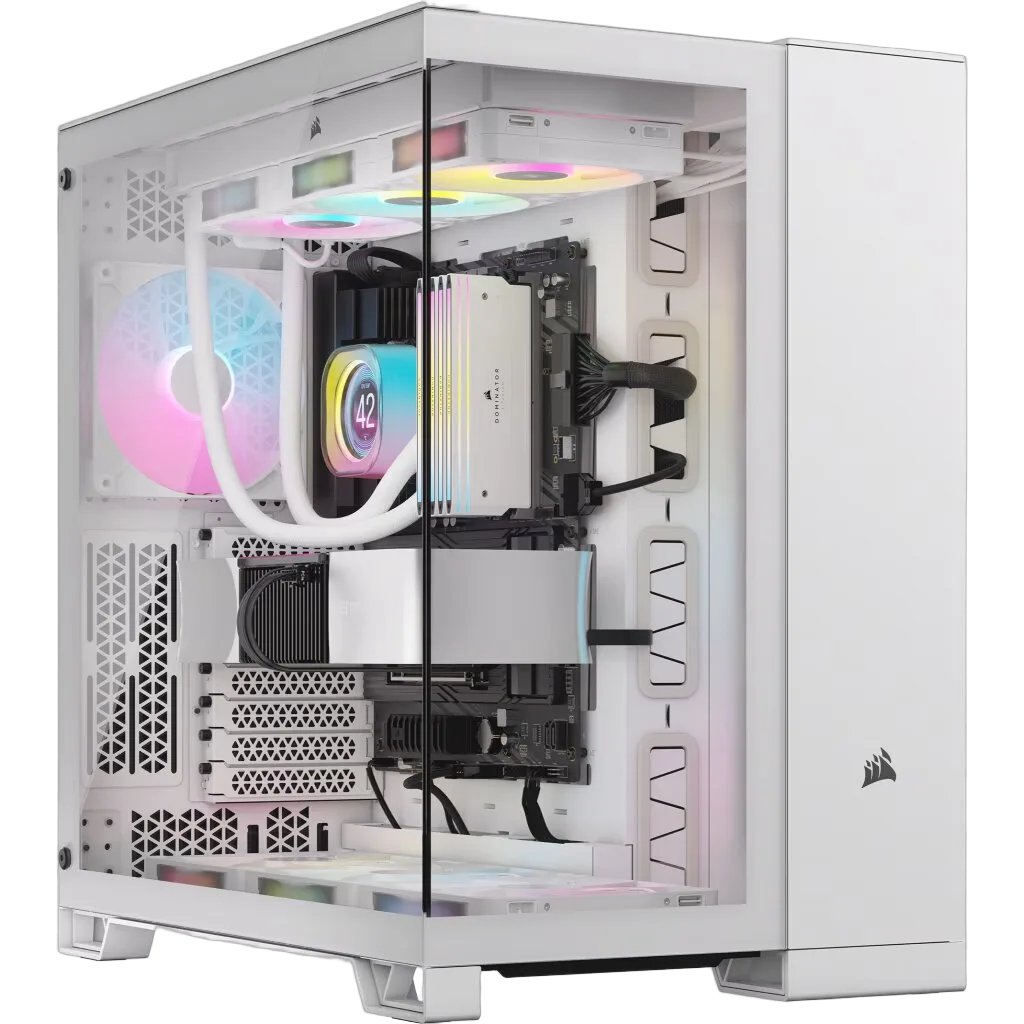 Corsair 6500X Tempered Glass MT - White/Satin Gray Alum — vue 1