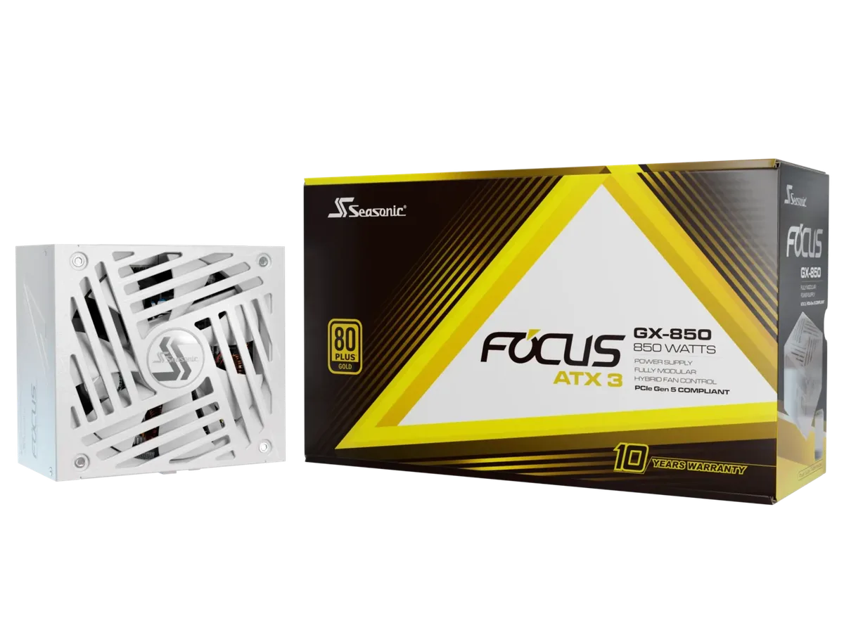 Seasonic ATX 850W 80+ Gold - FOCUS-GX-850-V4-WHITE — vue 1