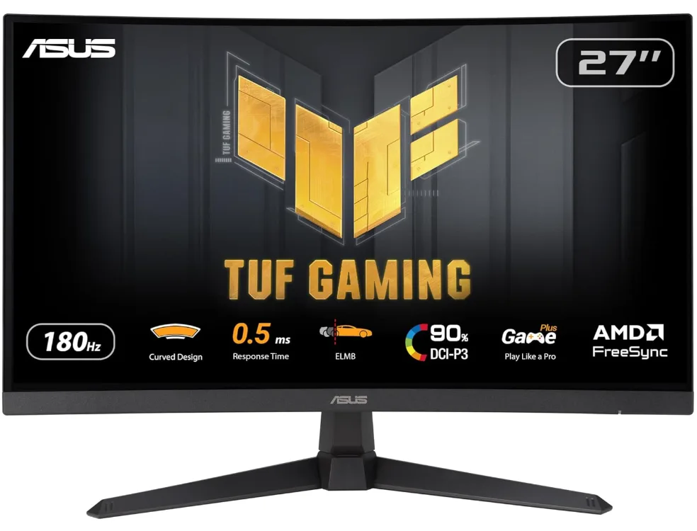 Asus TUF Gaming VG27WQ3B - 27" CURVE QHD 180Hz 1ms Fast-VA HDR FreeSync — vue 1