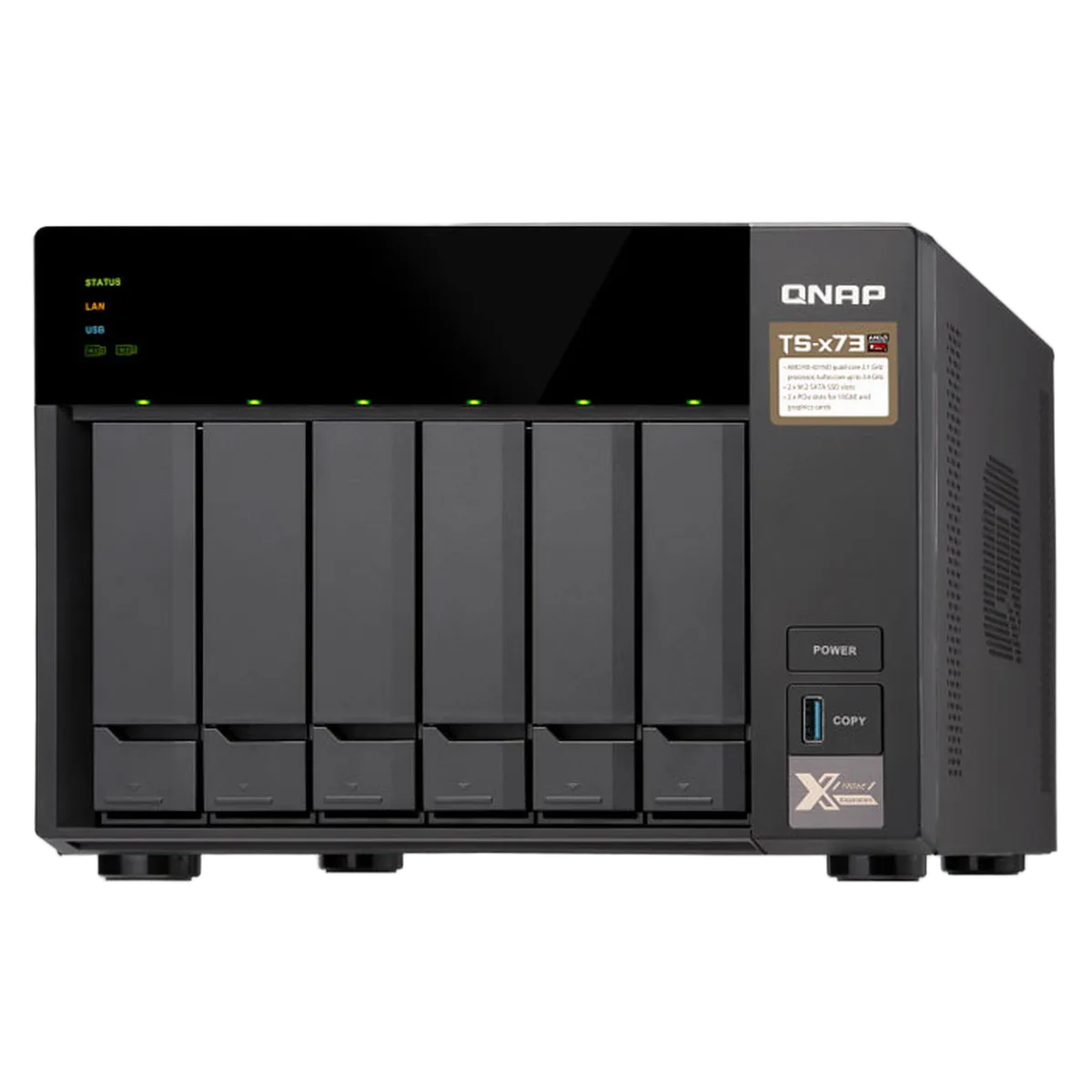 Qnap TS-673-8G - 6 HDD — vue 4