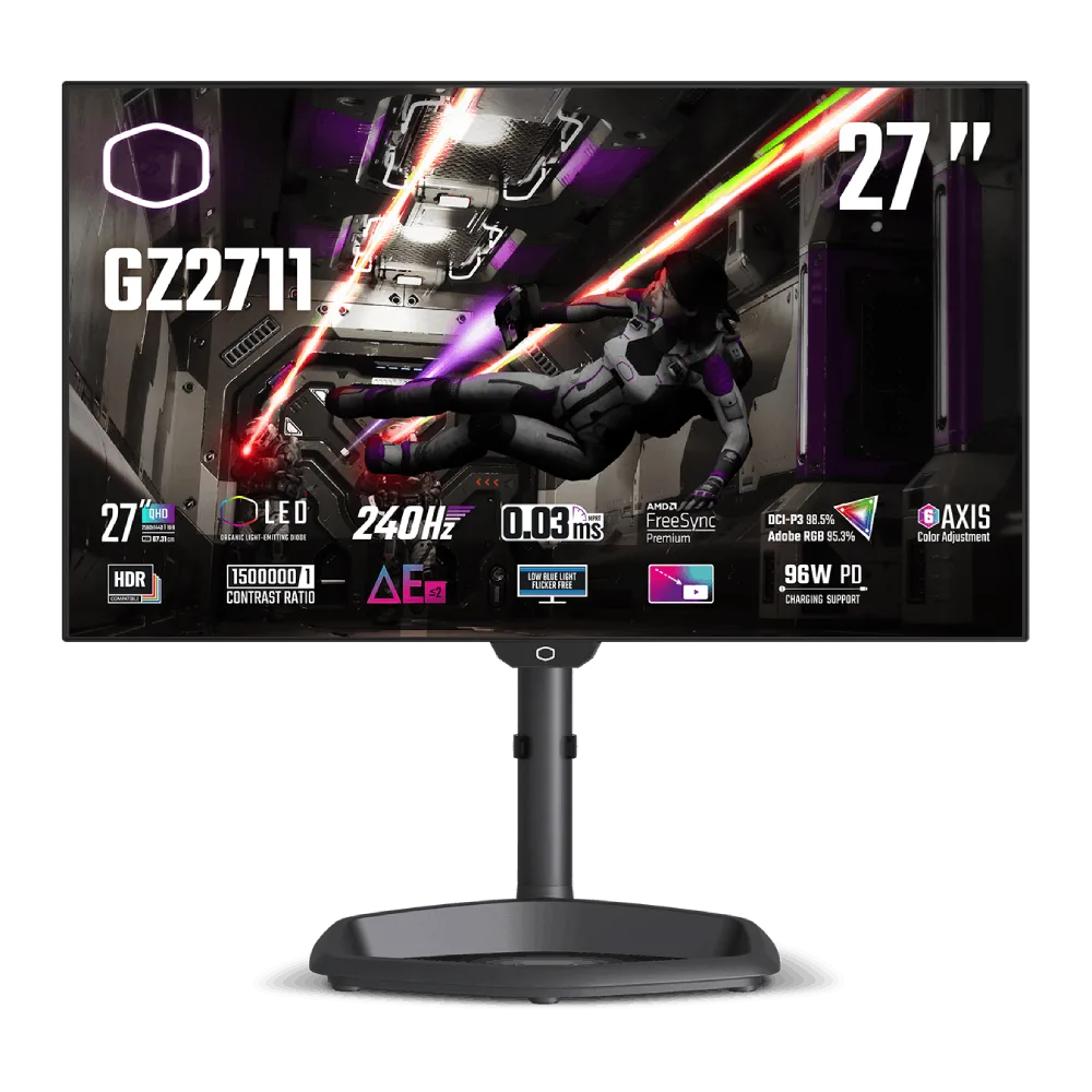 Cooler Master TEMPEST GZ2711 - 27" QHD OLED 240Hz 0.03ms HDR USB-C FreeSync Premium — vue 1