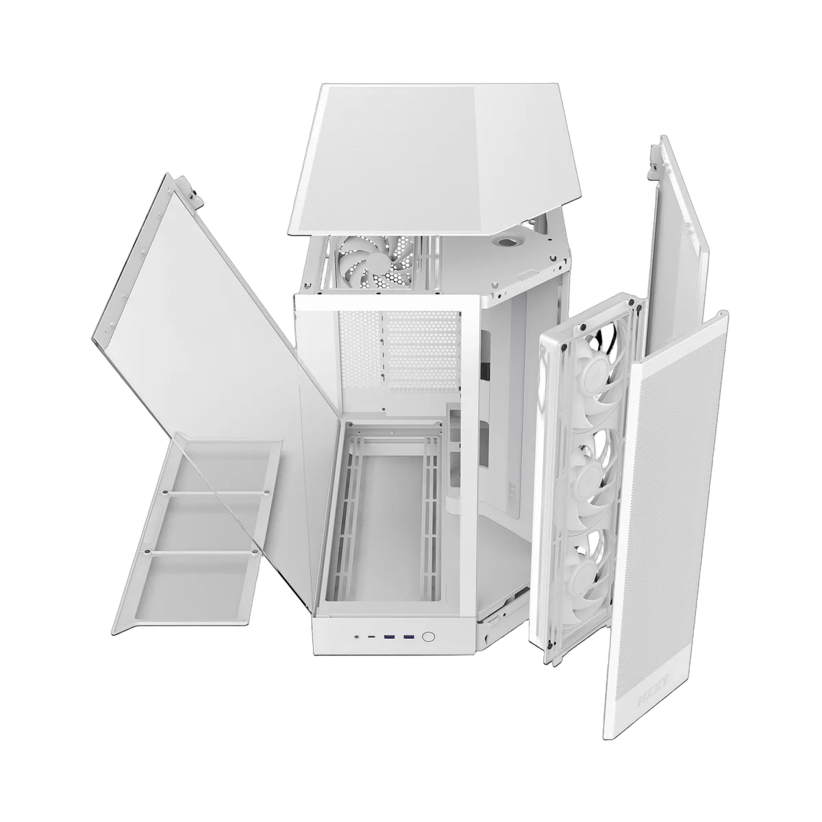 NZXT H9 Flow RGB Blanc - MT/Sans Alim/E-ATX — vue 5