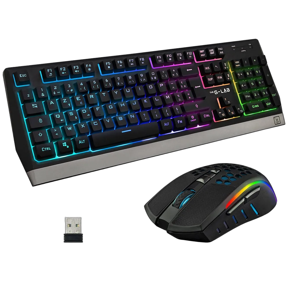 The G-LAB Combo Tungsten - Souris/clavier/sans fil/RGB — vue 1