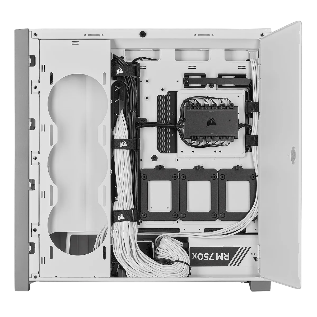 Corsair iCUE 5000X RGB Tempered Glass - White — vue 2