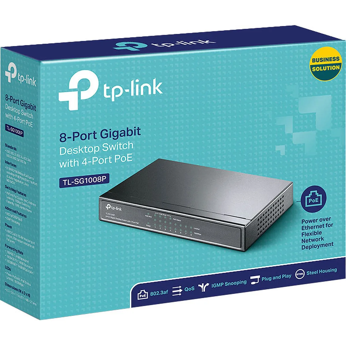 TP-Link 8 Ports 10/100/1000Mbps TL-SG1008P (4 POE) — vue 2