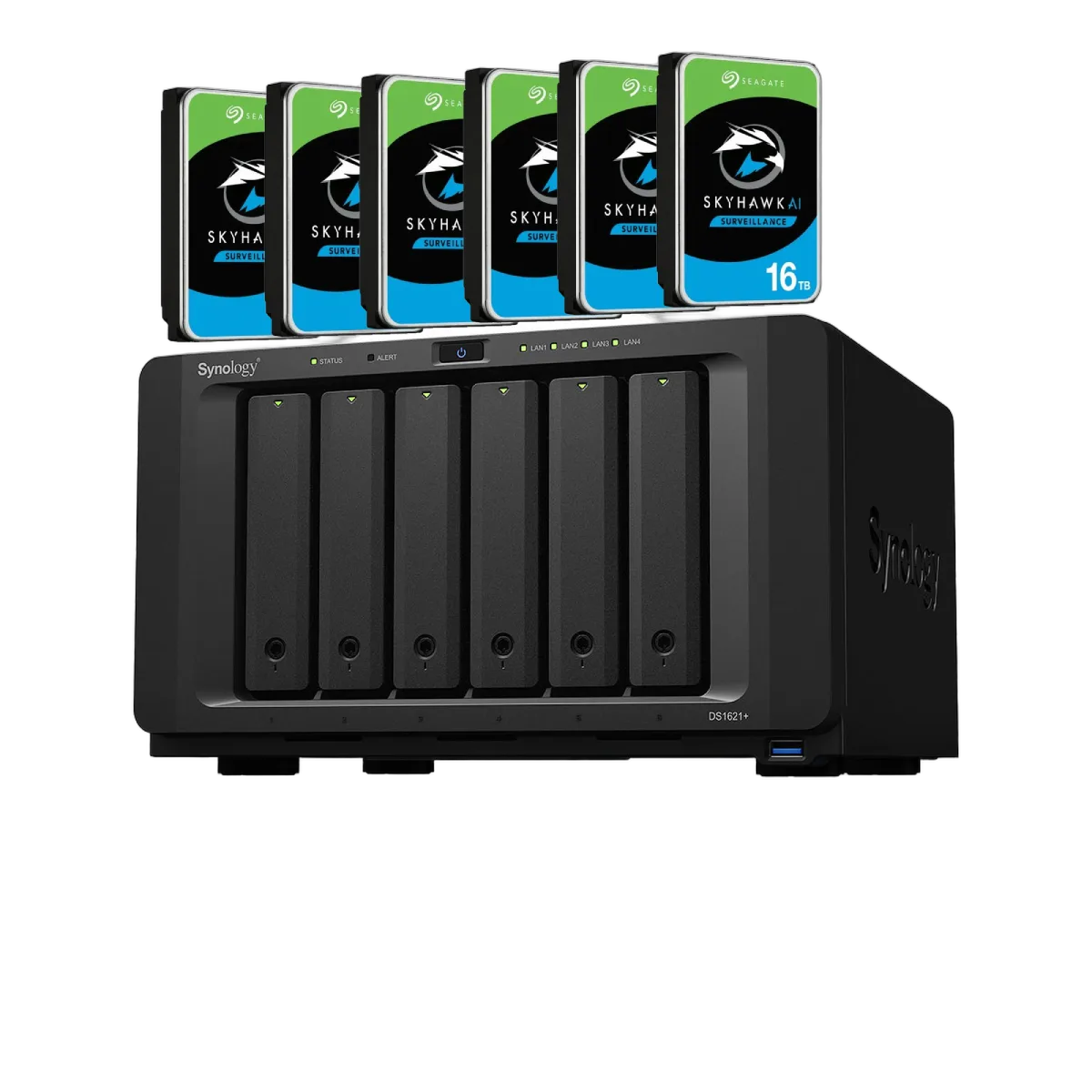 Synology Kit surveillance - DS1621+ avec 6 disques de 16To — vue 1