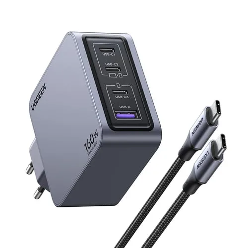 UGREEN Chargeur secteur 160W 4 ports + Câble USB-C - 1,5m — vue 3