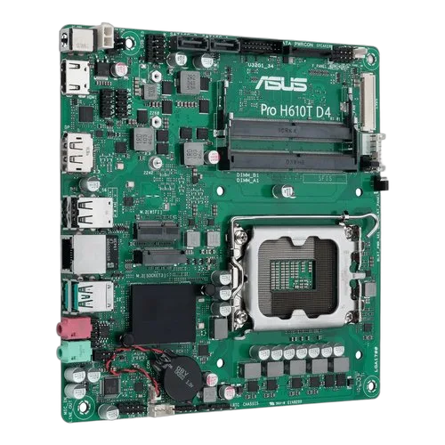 ASUS PRO H610T D4-CSM LGA1700 DDR4 1xHDMI 2.1 1xDP 1xPCIe 2xM.2 2xSATA 4xUSB Thin Mini ITX MB — vue 1