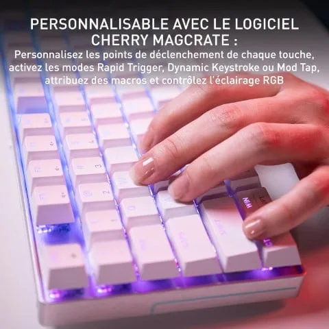Cherry MX 8.2 Pro TMR TKL - Magnétique - Sans-Fil - RGB - Blanc — vue 3