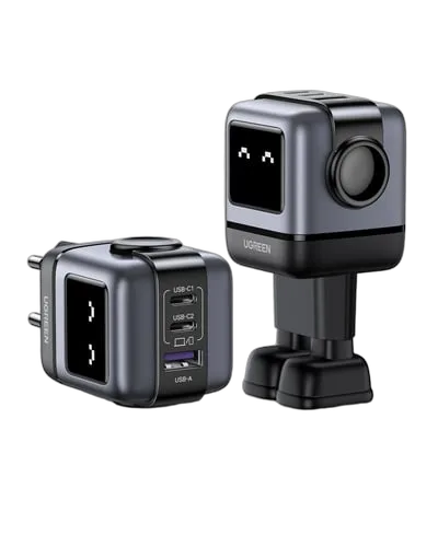 UGREEN Chargeur secteur robot 3 ports - 65W - Gris/Noir — vue 5