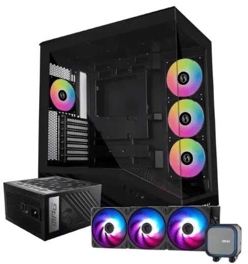 Lian-Li Vector V100 RGB Noir +MPG A1000GS MAG Coreliquid — vue 1