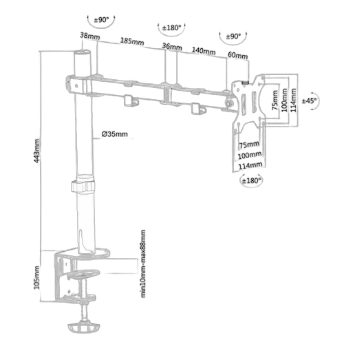 NewStar FlatScreen Desk Mount 10-32" — vue 3
