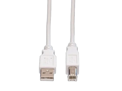 VALUE Câble USB-A 2.0 vers USB-B mâle/mâle- 1,8m - Blanc — vue 2