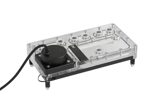 Alphacool Core Distro Plate 240 gauche V.2 avec pompe D5 Apex — vue 1