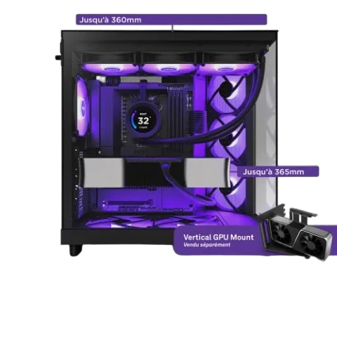 NZXT H6 Flow RGB Noir - MT/Sans alim/ATX — vue 17