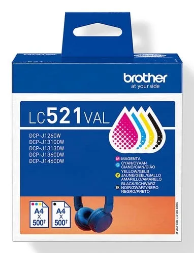 Brother DCP-J1460DW 3 en 1 + Cartouches d'encre LC521 4 couleurs — vue 8