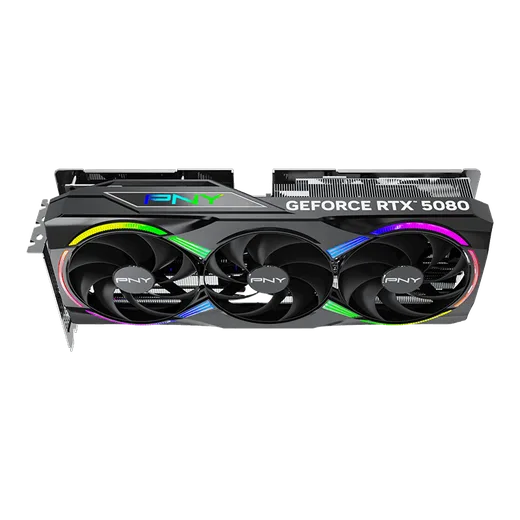 PNY RTX 5080 16GB ARGB Overclocked Triple Fan — vue 7