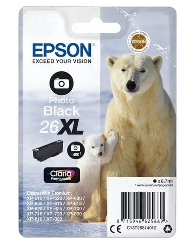 Epson Ink/26XL Polar Bear 8.7ml PBK — vue 1