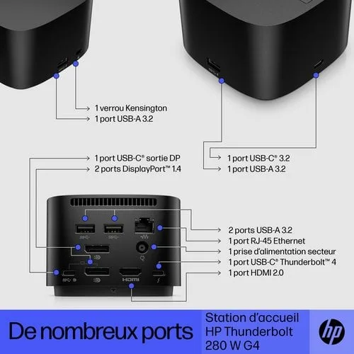 HP TB 280W G4 Dock wCombo Cable-EURO — vue 16