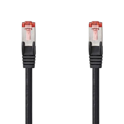 Cable RJ45 male/male - CAT6 S/FTP - Noir - 1m