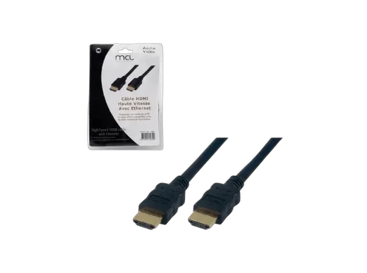 MCL Samar Câble HDMI HighSpeed + Ethernet mâle/mâle - 2m - Noir — vue 1