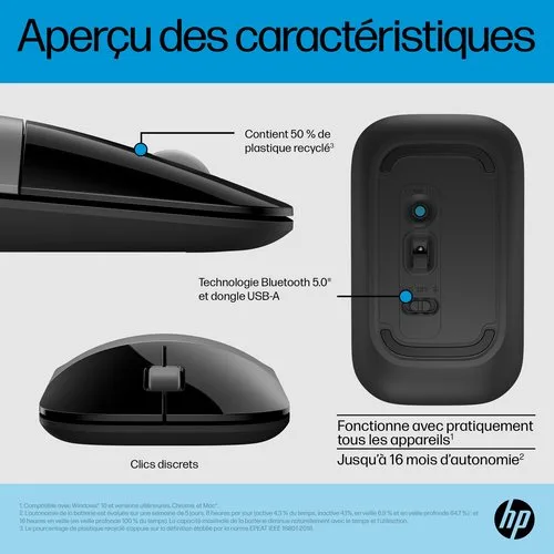 HP Z3700 Dual SLV Wireless Mouse EMEA-IN — vue 5