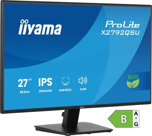 Iiyama Prolite X2792QSU-B1 - 27" QHD 120Hz IPS 3ms Adaptive Sync FreeSync — vue 2
