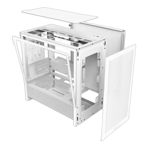 NZXT H3 Flow Blanc - MT/Sans Alim/mATX — vue 2