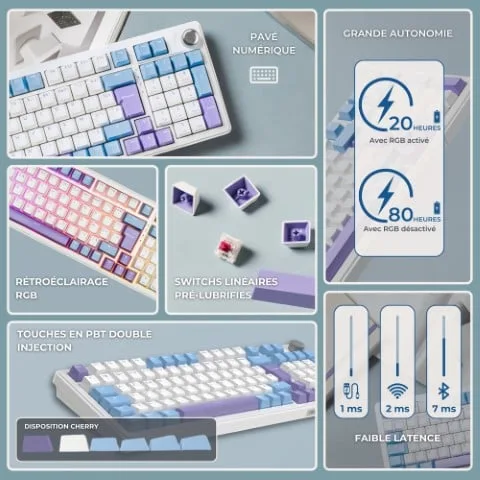 The G-LAB Keyz Elite 400 White Blue — vue 8