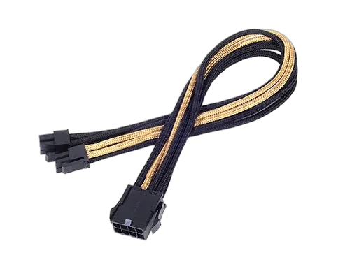 Cable tressé 8-Pin EPS/ATX 4+4-Pin 300mm GOLD/BK