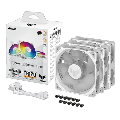 Asus TUF GAMING - TR120 Fan ARGB REVERSE 3en1 - Blanc — vue 9