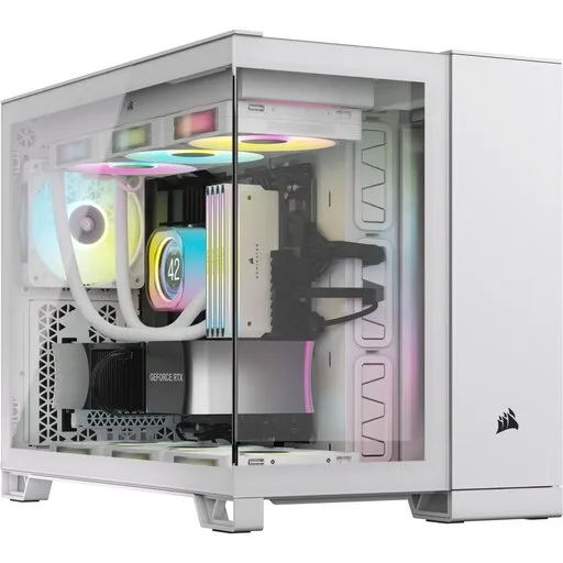 Corsair 2500X Tempered Glass mATX MT-White/Satin Gray Alum-Seconde Vie — vue 1