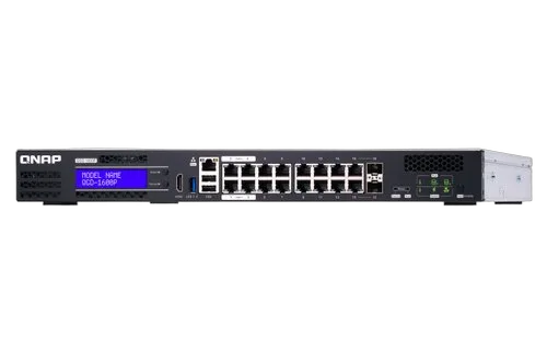 Qnap 16 1GbE PoE ports+2 RJ45+SFP+combo port — vue 3
