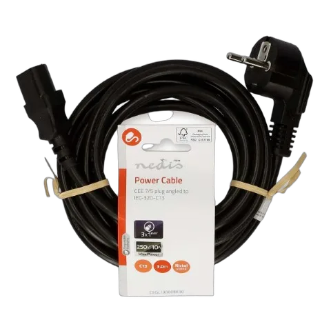 Nedis Câble prise de terre mâle/IEC-320-C13 - 3m - Noir — vue 3