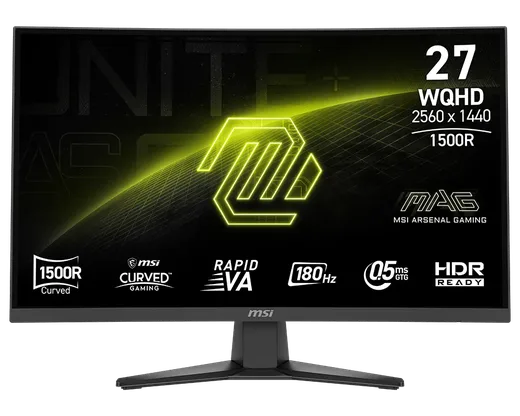 MAG 27" CURVE QHD/180Hz/Fast VA/0.5ms/FreeSync