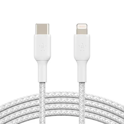 Belkin Lightning to USB-C Cable Braid 2M White — vue 5