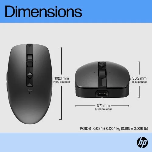 HP 710 RECHBL Silent SLV Bluetooth Mouse — vue 16