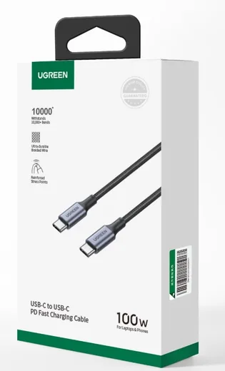 UGREEN Câble USB-C vers USB-C - 100W - Tressé - 2m - Noir — vue 2
