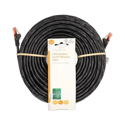 Nedis Câble RJ45 Cat6 U/UTP - 30m - Noir — vue 1