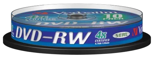 Verbatim DVD-RW/4.7GB 4xspd Serl Spindle 10 — vue 1