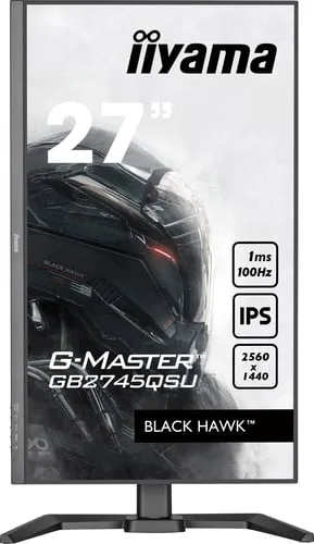 Iiyama G-Master Black Hawk GB2745QSU-B2 - 27" WQHD 100Hz IPS 1ms Pivot Adaptive Sync — vue 2